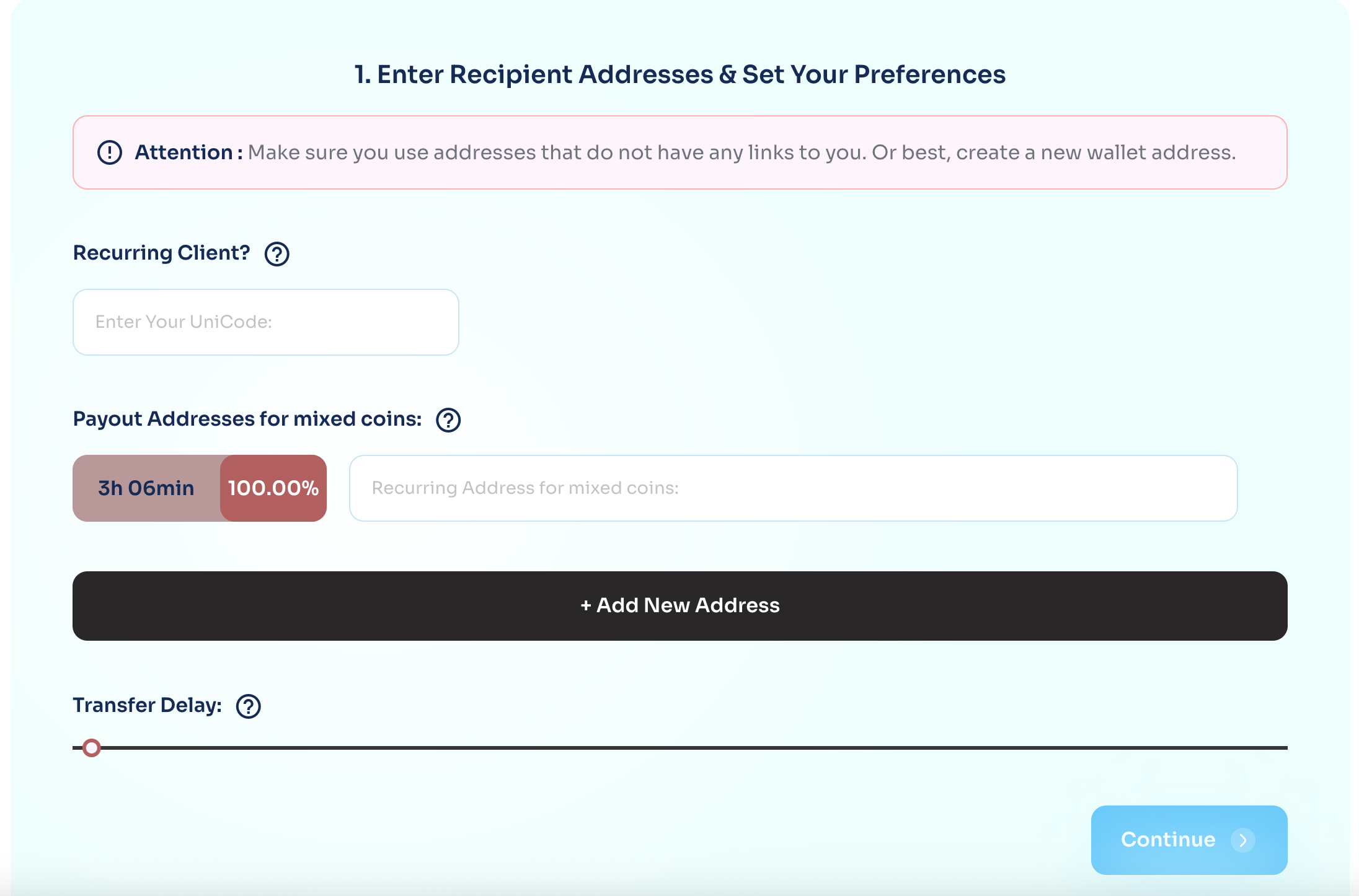 BTC Mixer Processing